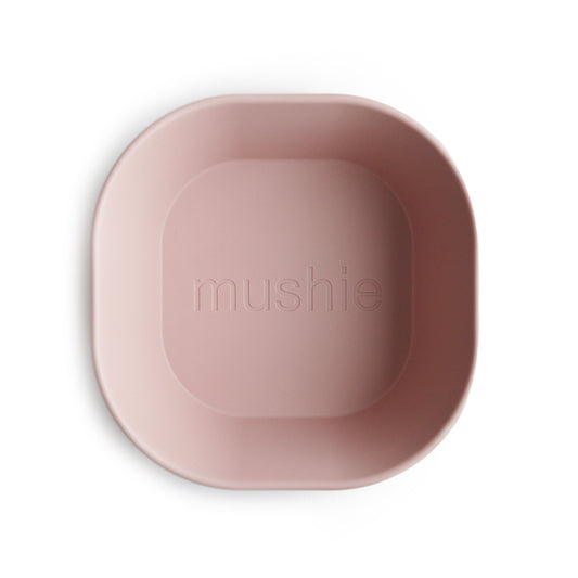 Firkantet skål fra Mushie - 2 stk blush