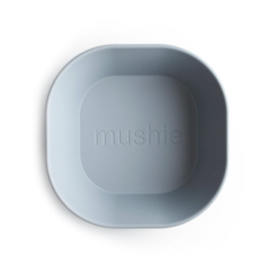 Firkantet skål fra Mushie - 2 stk cloud/grå