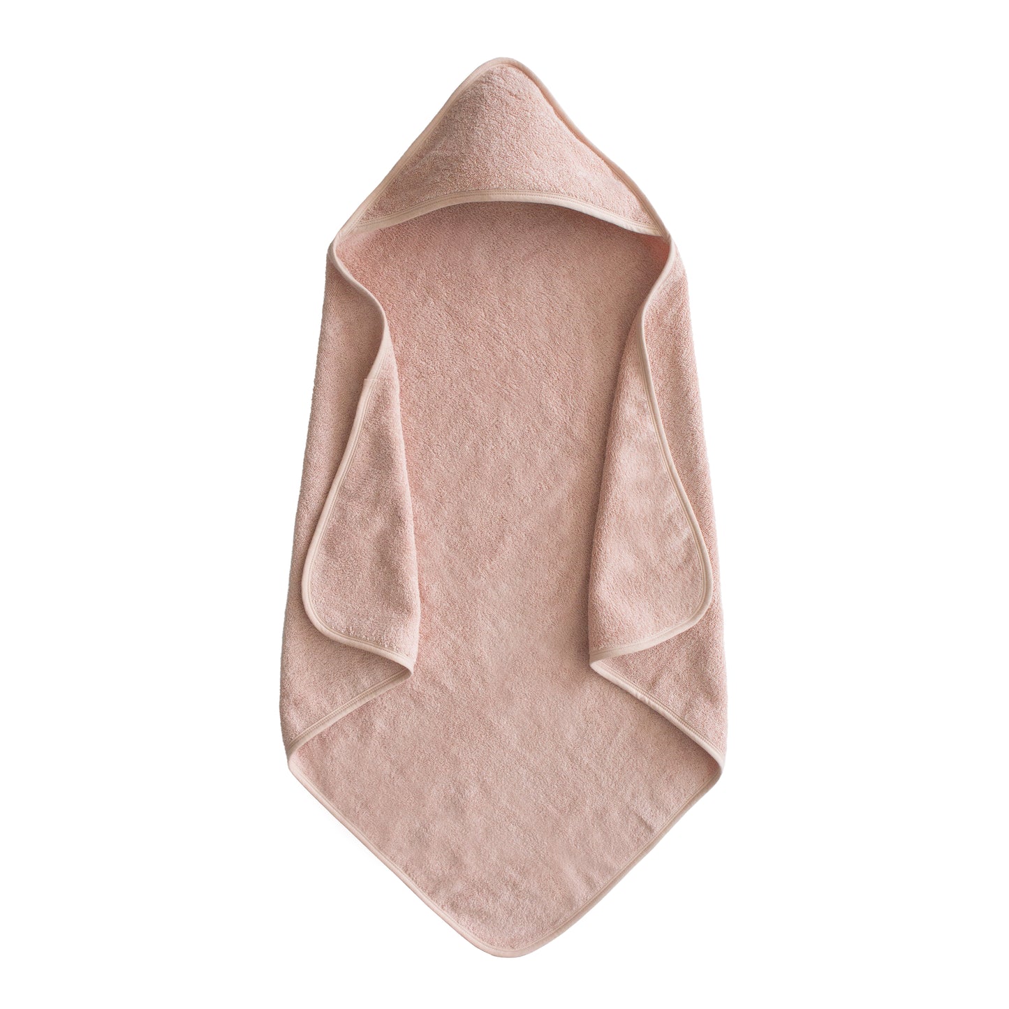 Økologisk håndklæde med hætte fra Mushie - blush