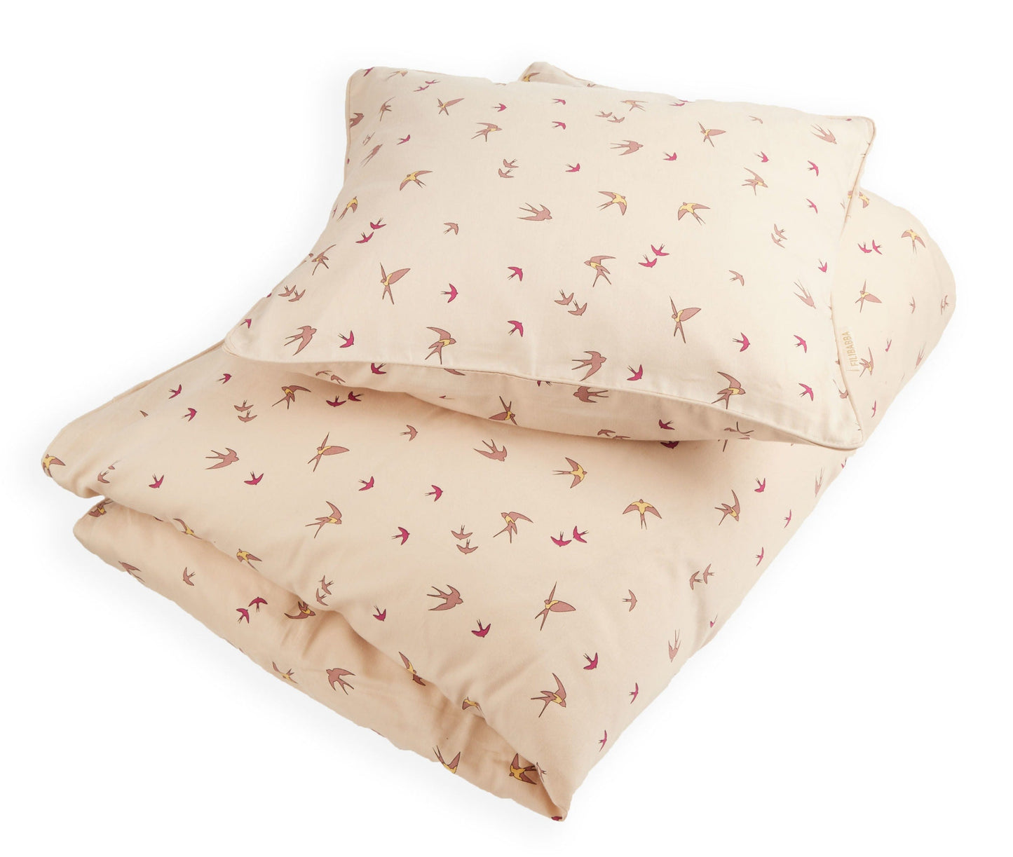 Økologisk BABY sengetøj fra Filibabba m. rosa svaler