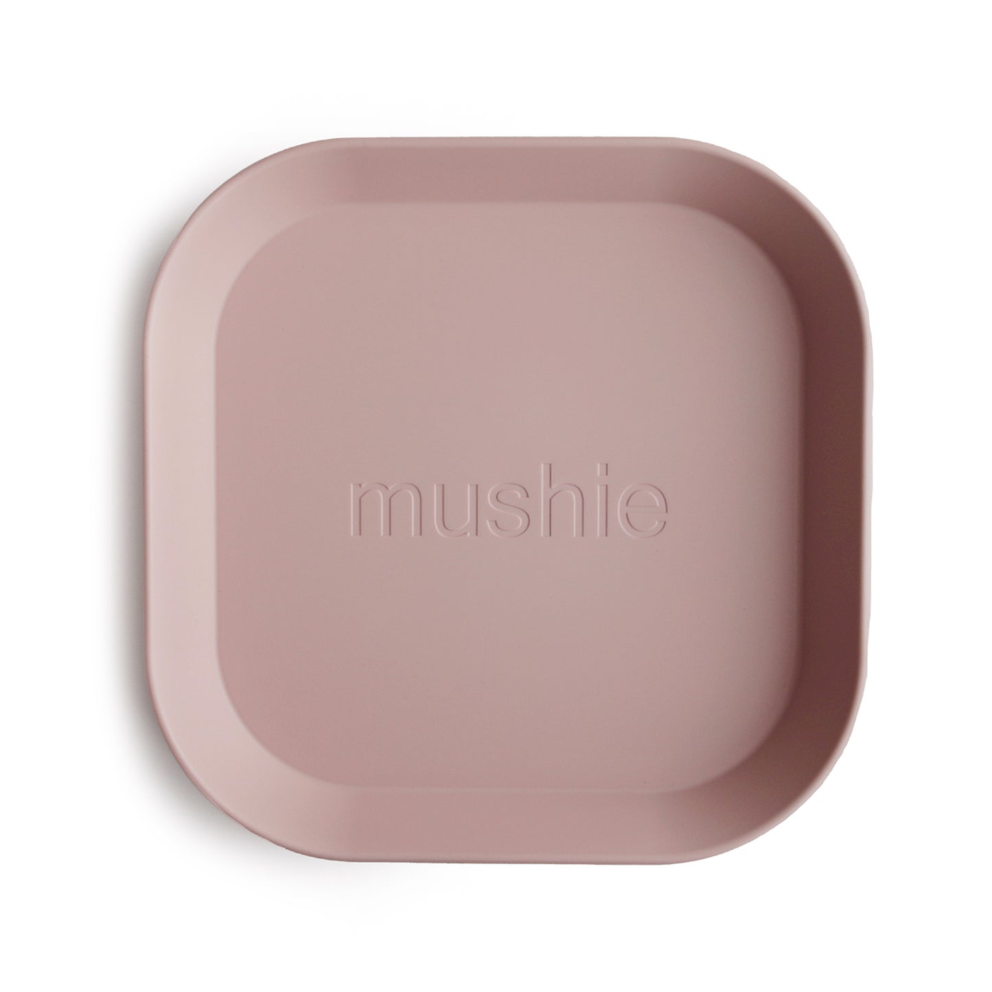 Firkantet tallerken fra Mushie - 2 stk blush