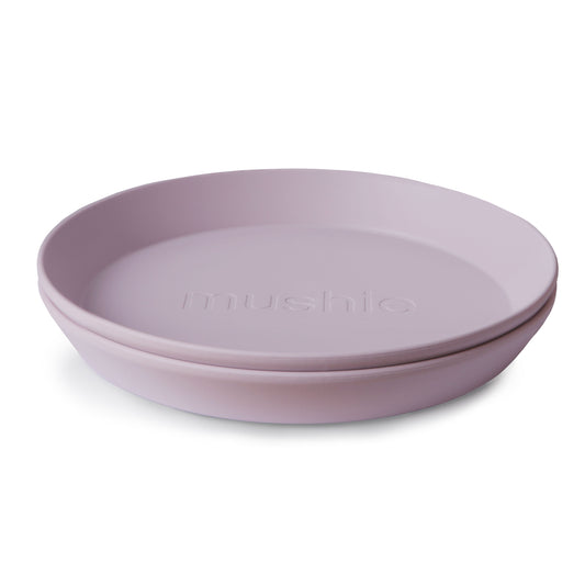 Rund tallerken fra Mushie - 2 stk Soft Lilac