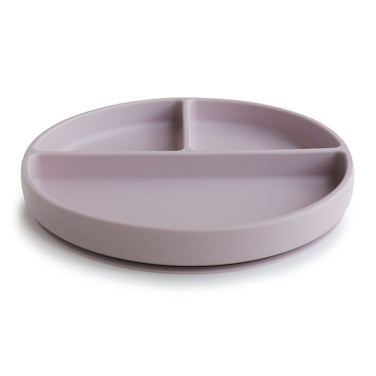 Mushie tallerken med rum i silikone - Soft lilac