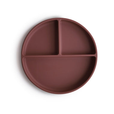 Mushie tallerken med rum i silikone - Soft lilac
